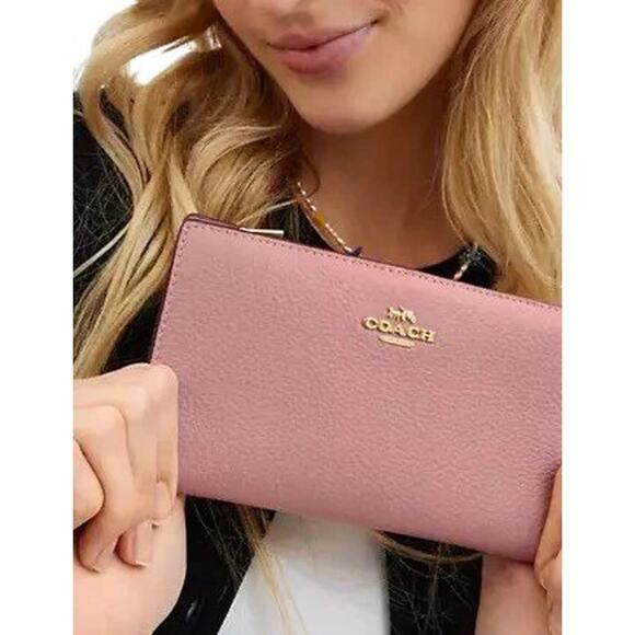 Coach Slim Zip Wallet In Colorblock Signature Canvas NEW - Reg.  $268 - Picture 1 of 12